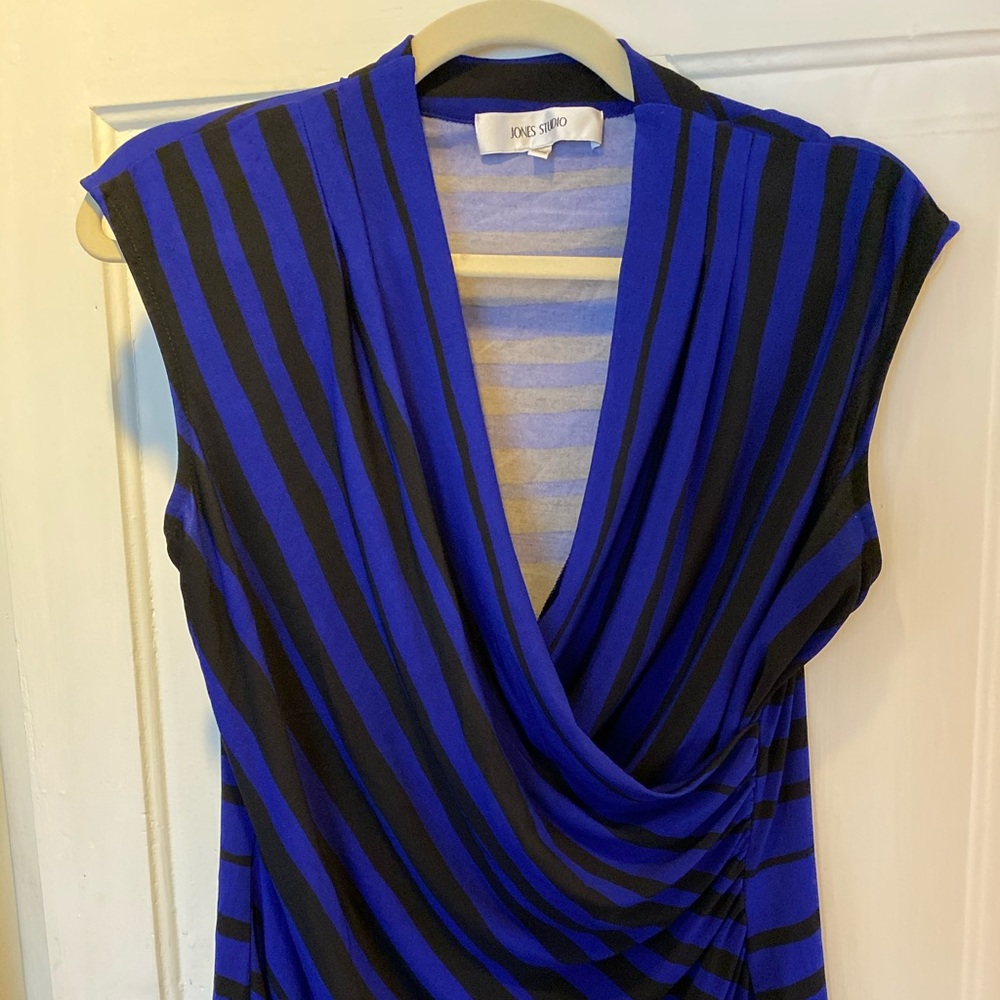 Blue/Black Dressy Top